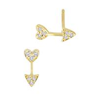 14K Diamond Arrow Stud Earring