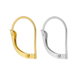 14K Plain No Ring Leverback Earring