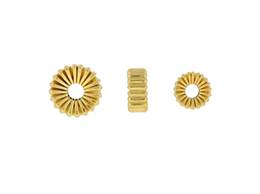 14K Corrugated Roundel Beads