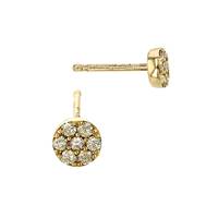 14K Diamond Flower Stud Earring