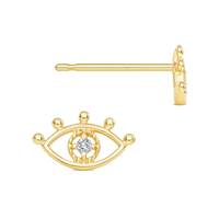 14K Diamond Eye Stud Earring