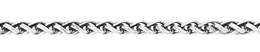 4mm WIdth Rhodium Sterling SIlver Half Round Wire Wheat Chain