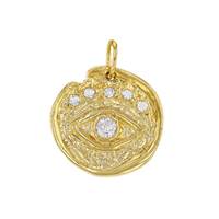 Vermeil Gold Cubic Zirconia 12 mm Eye Charm