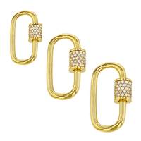 Gold Vermeil Cubic Zirconia Carabiner Clasp