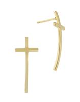 14K Cross Stud Earring