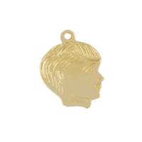 Gold Filled 17x13mm Boy Charm