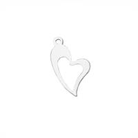 Sterling Silver Heart Charm 18x10mm