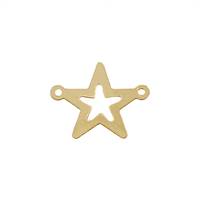 Gold Filled 14mm Flat Star Charm With Two Rings
