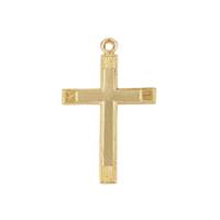 Gold Filled 38x25mm Cross Charm