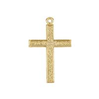 Gold Filled 38x25mm Cross Charm