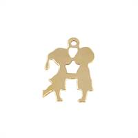 Gold Filled 12mm KIssing Kids Charm