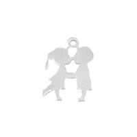 Sterling Silver Kissing KIds Charm