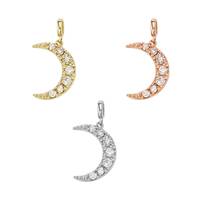 14K Diamond Crescent Moon Charm