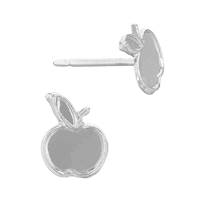 Sterling Silver Apple Stud Earring