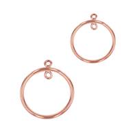 Rose Gold Filled Round Connector With Two Jumpring