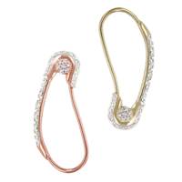 14K Diamond Safety Pin Earring