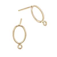 Gold Filled Oval Stud Earring With 1 Ring