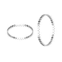Sterling Silver 1.9mm Thick Flat Beaded Ring