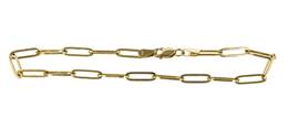 14K Heavy Weight Flat Elongated Oval Paper Clip Chain Bracelet