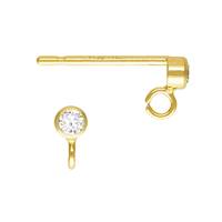 GOld Filled Cubic Zirconia Bezel Earring With Ring