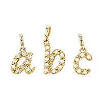 14K Diamond Script Letter Inital Charm