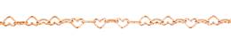 3.2mm Width Heart Shape Cable Rose Gold Filled Chain