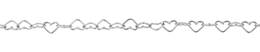 3.2mm Width Rhodium Sterling Silver Heart Shape Cable Chain