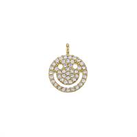 VErmeil Gold Cubic Zirconia Smiley Face 10mm Charm