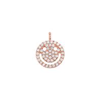 Rose Gold Vermeil Cubic Zirconia Smiley Face 10mm Charm