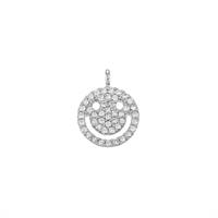 Sterling Silver Cubic Zirconia Smiley Face Charm