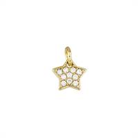 Vermeil Gold Cubic Zirconia Star 6.8mm Charm