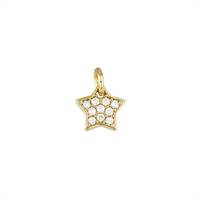 Vermeil Gold Cubic Zirconia Star 6.8mm Charm