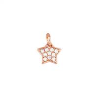 Rose Gold Vermeil Cubic Zirconia Star Charm 6.8mm