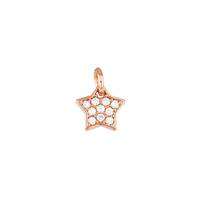 Rose Gold Vermeil Cubic Zirconia Star Charm 6.8mm