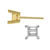 18K Square Metal Mold 4 Prong Earring