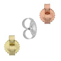 18K 4.5mm Ridged Edge Earring Earnut 0.76mm Center Hole