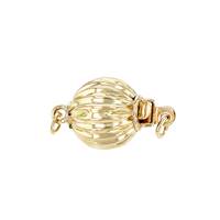 14K Corrugated Ball Clasp With Two Rings