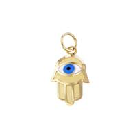 14K Evil Eye Hamsa Charm