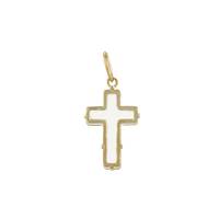 14K Mother Of Pearl Cross Charm