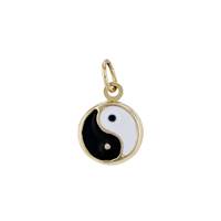 14K Yin Yang Enamel Charm