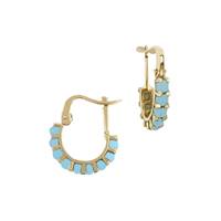 14K TURQUOISE CURVED STUD EARRING (SYNTHETIC)