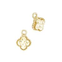 14K Diamond Cut Clover Charm