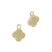 14K Beaded Clover Charm