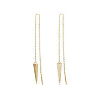 14K Cone Threader Cable Chain Earwire Earring