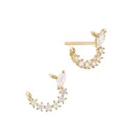 14K Cubic Zirconia Crescent Stud Earring