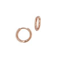 Rose Gold Vermeil 12x1.6mm Huggie Earring