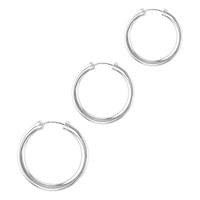 Sterling Silver 3mm Thick Endless Hoop Earring