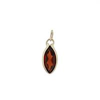 14K Garnet Marquee Shape Bezel Charm January Birthstone