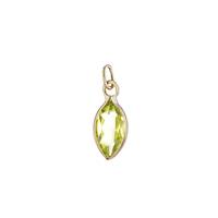 14K Peridot Marquee Shape Bezel Charm August Birthstone