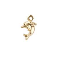 14K Puffy Dolphin Charm